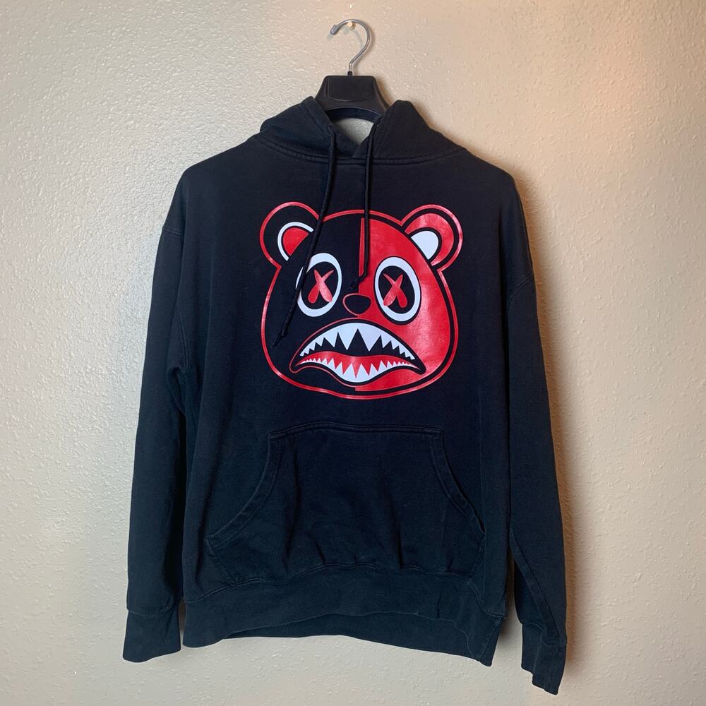 BAWS Born A Wild Soul Reverse Yayo Black Red Bear Hoodie A45